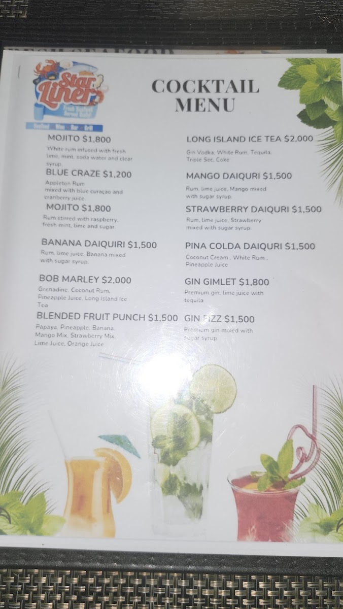 Menu Starliner Seafood Wine-Bar And Grill-1